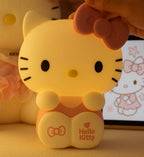 Kawaii Hello Kitty Silicone Night Light – Soft Warm Glow, Touch Control, USB Rechargeable (High Quality)