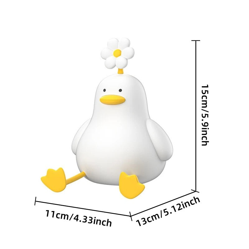 Daisy Flower Duck Silicone LED Night Light — USB Rechargeable Touch Lamp