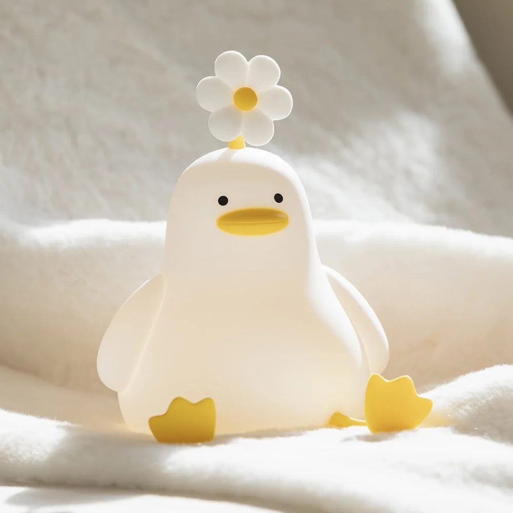Daisy Flower Duck Silicone LED Night Light — USB Rechargeable Touch Lamp